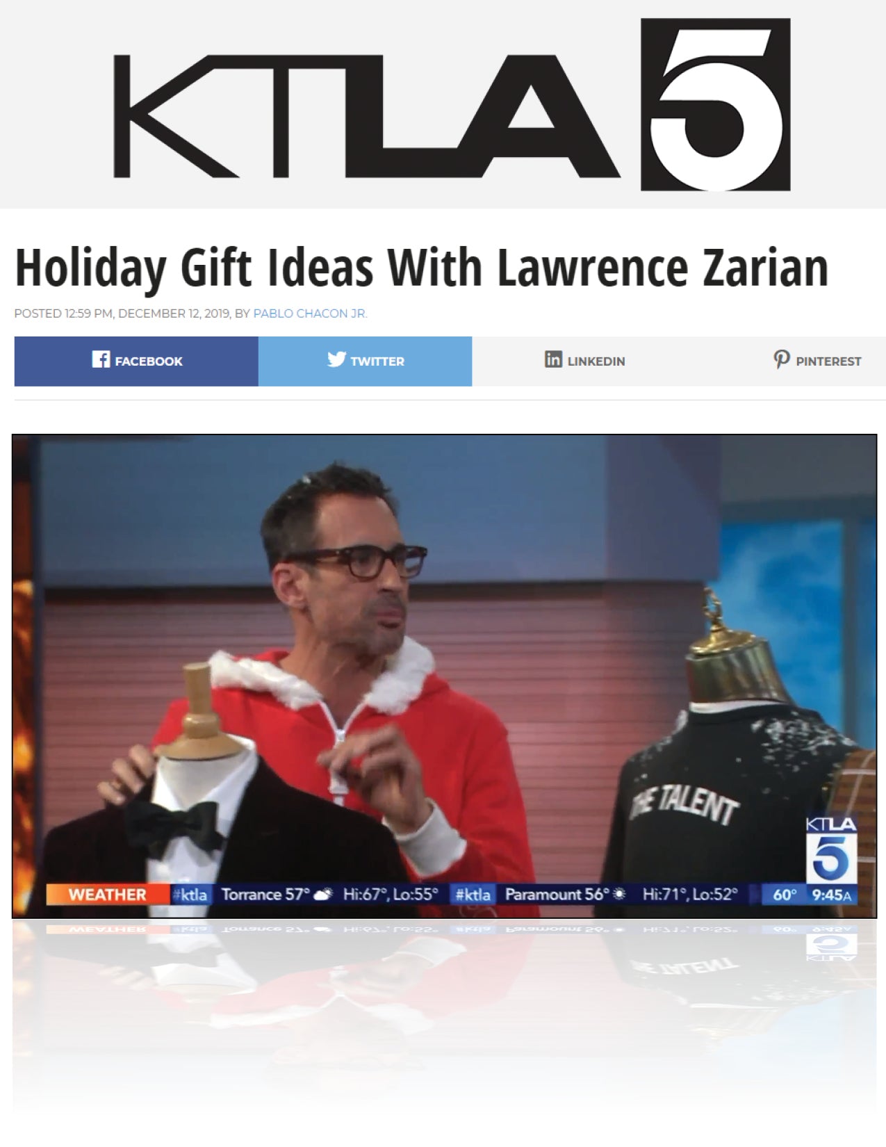 Holiday Gift Ideas With Lawrence Zarian | KTLA 5 | DECEMBER 2019