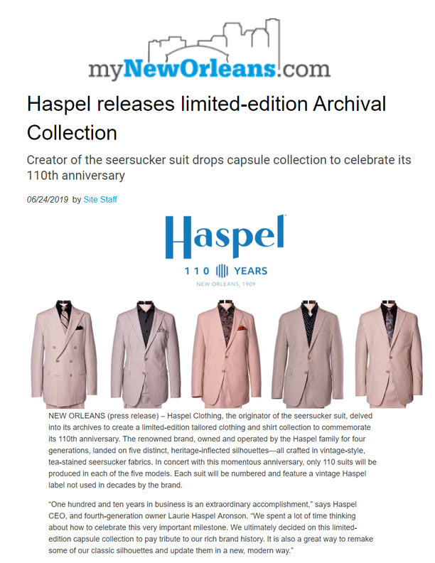 Haspel Releases Limited-Edition Archival Collection