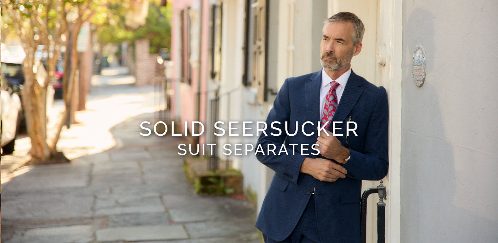 Solid Seersucker Suit Separates