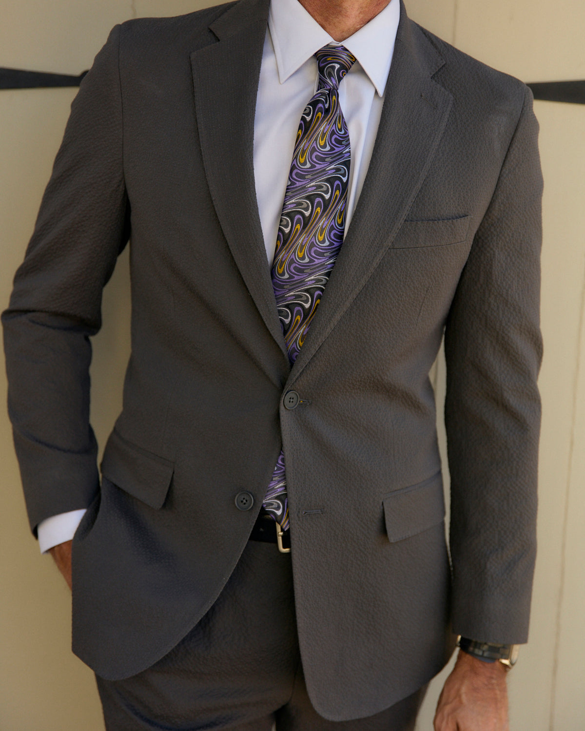 Voodoo Gray Seersucker Stretch Sport Coat