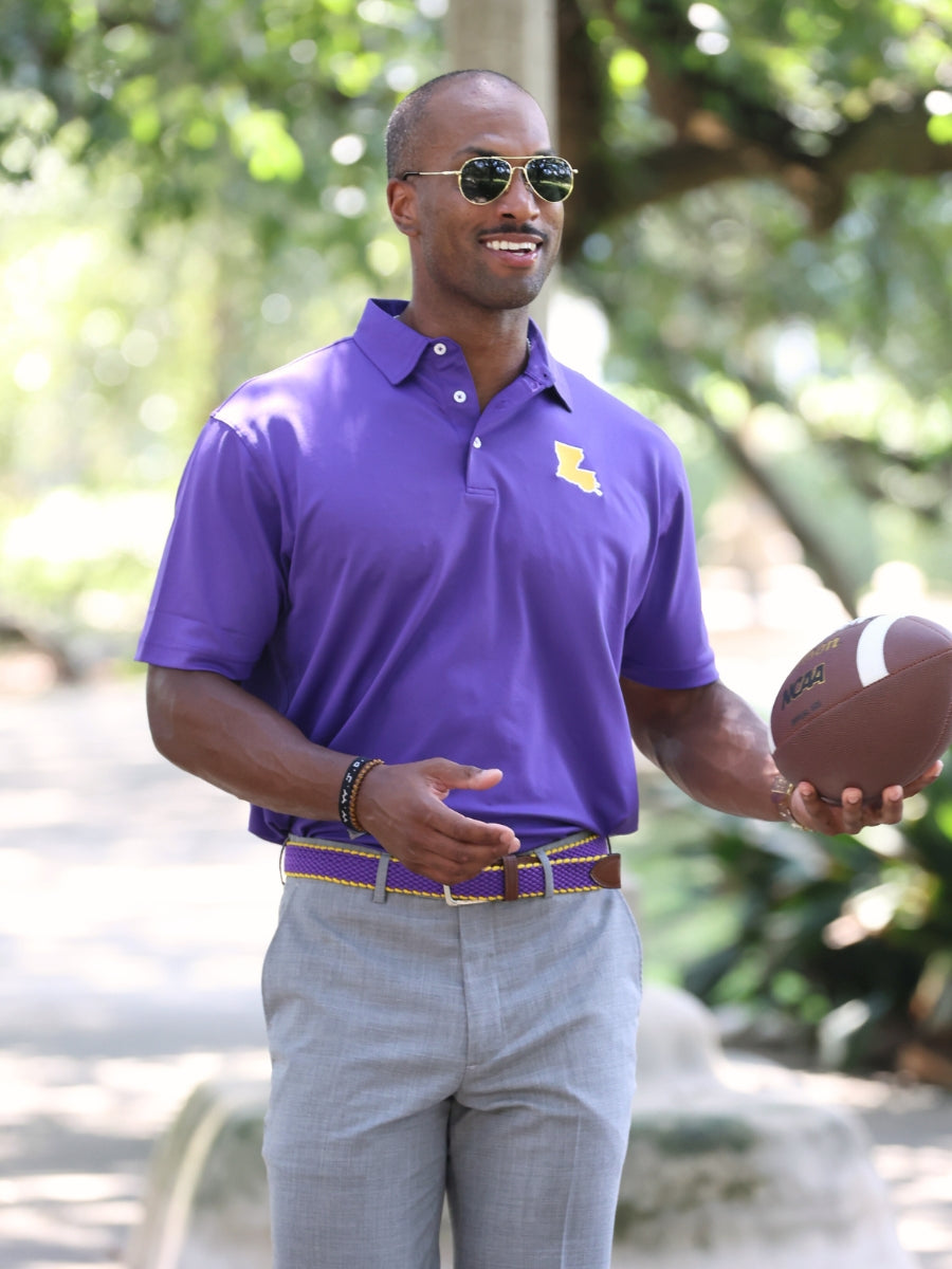 Louisiana Purple and Gold Driway™ Performance Polo