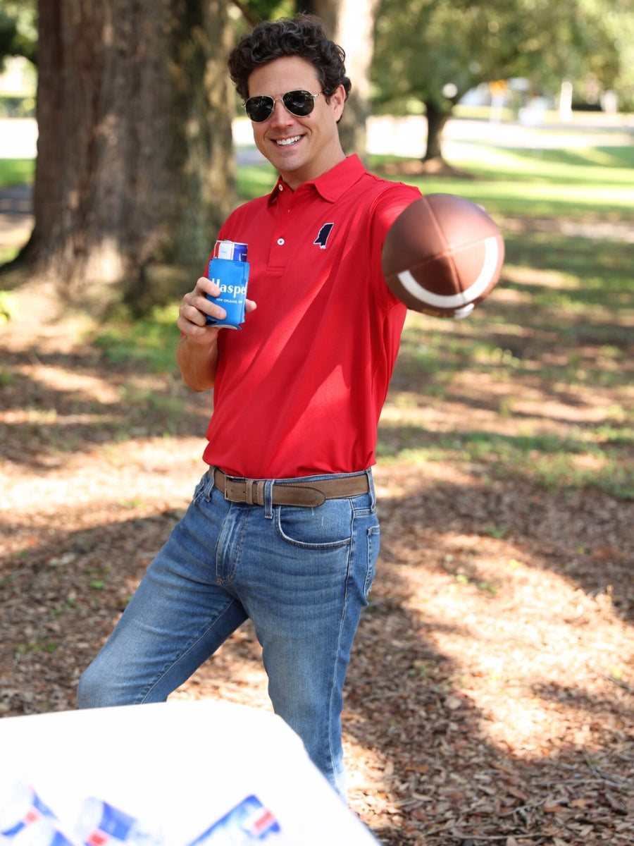 Mississippi Red Driway Performance Polo