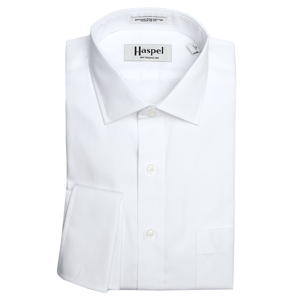 Lyle Solid White Pinpoint Oxford (Regular Fit) FC Dress Shirt - Spread Collar