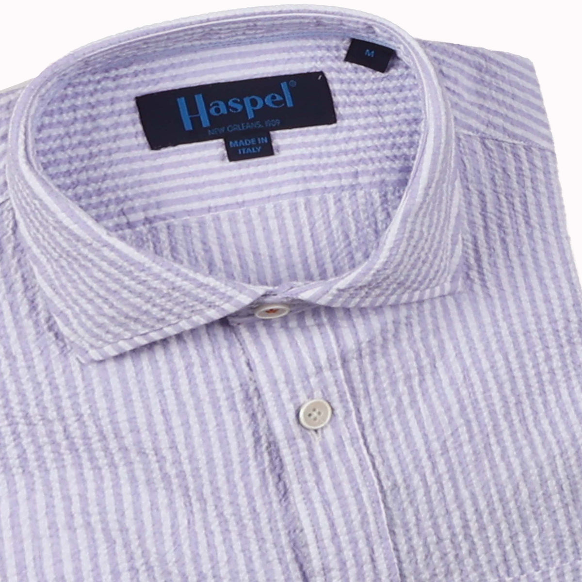 Riley Lavender Stripe Seersucker Short Sleeve