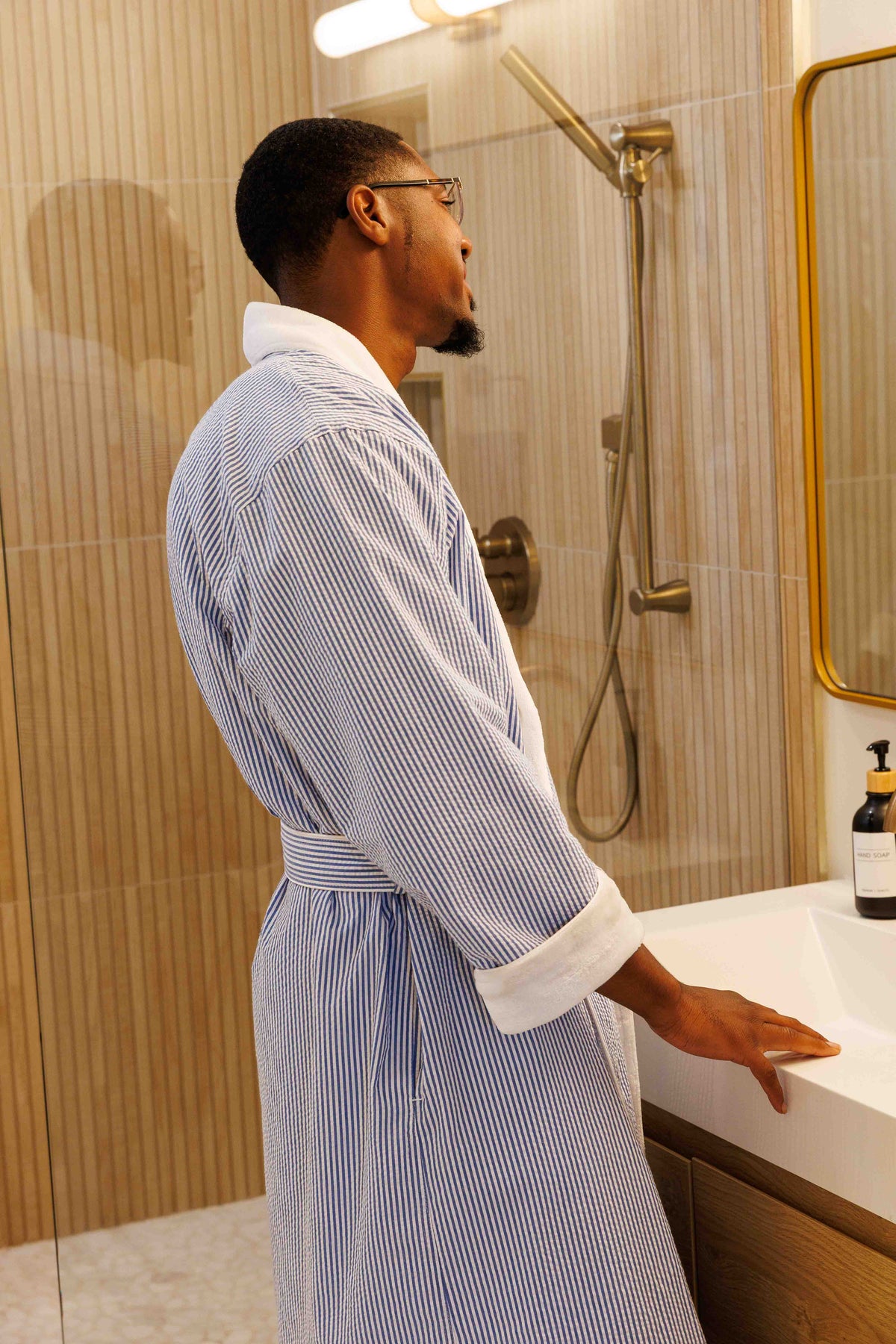 Sussex II Plush Lined Seersucker Robe - One Size