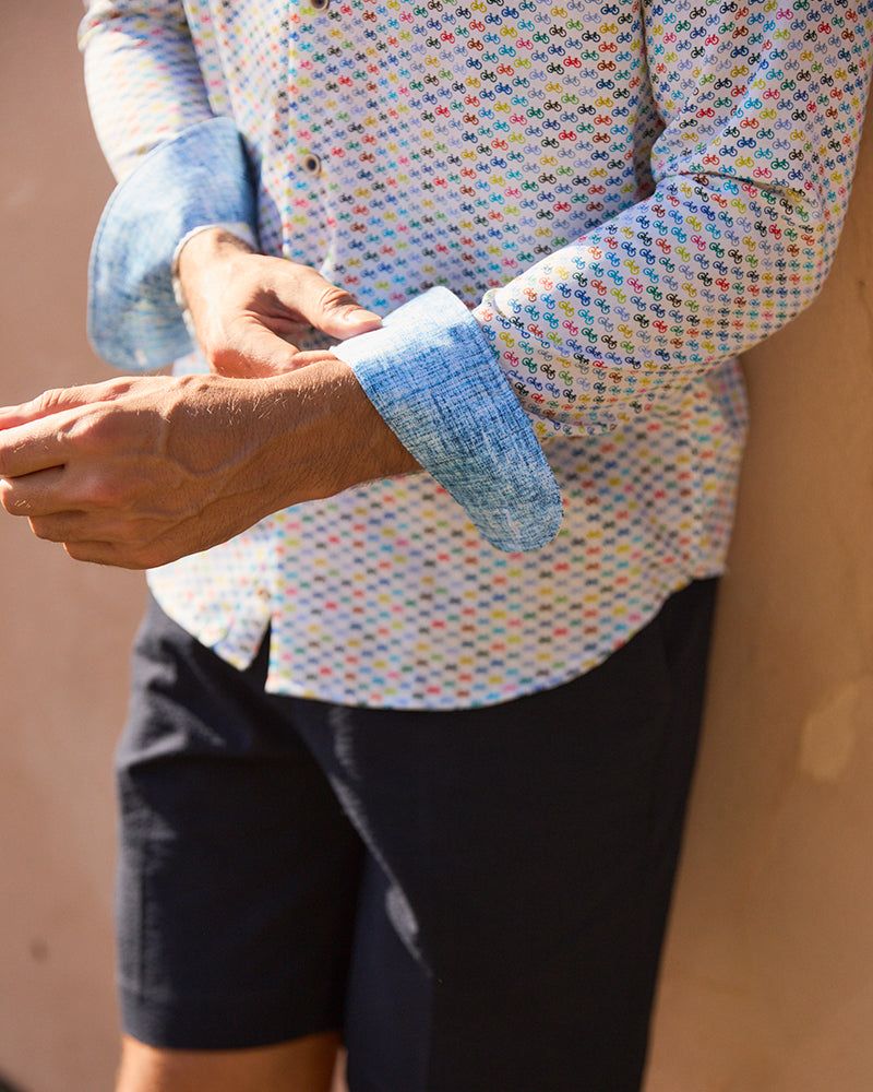 Bilbao Multi-Color Bikes Long Sleeve Shirt