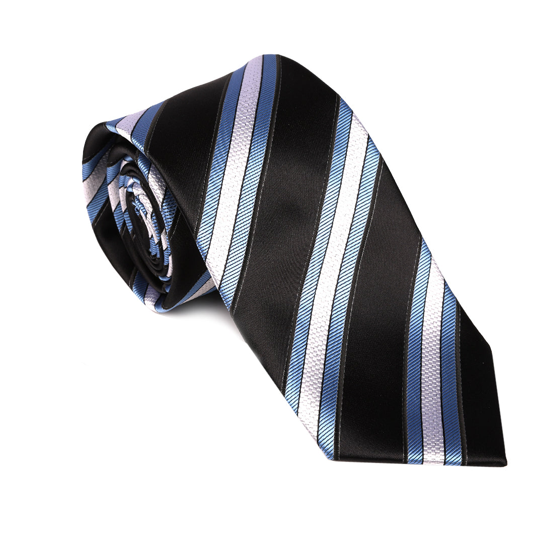 Black & Blue Bold Stripe Tie