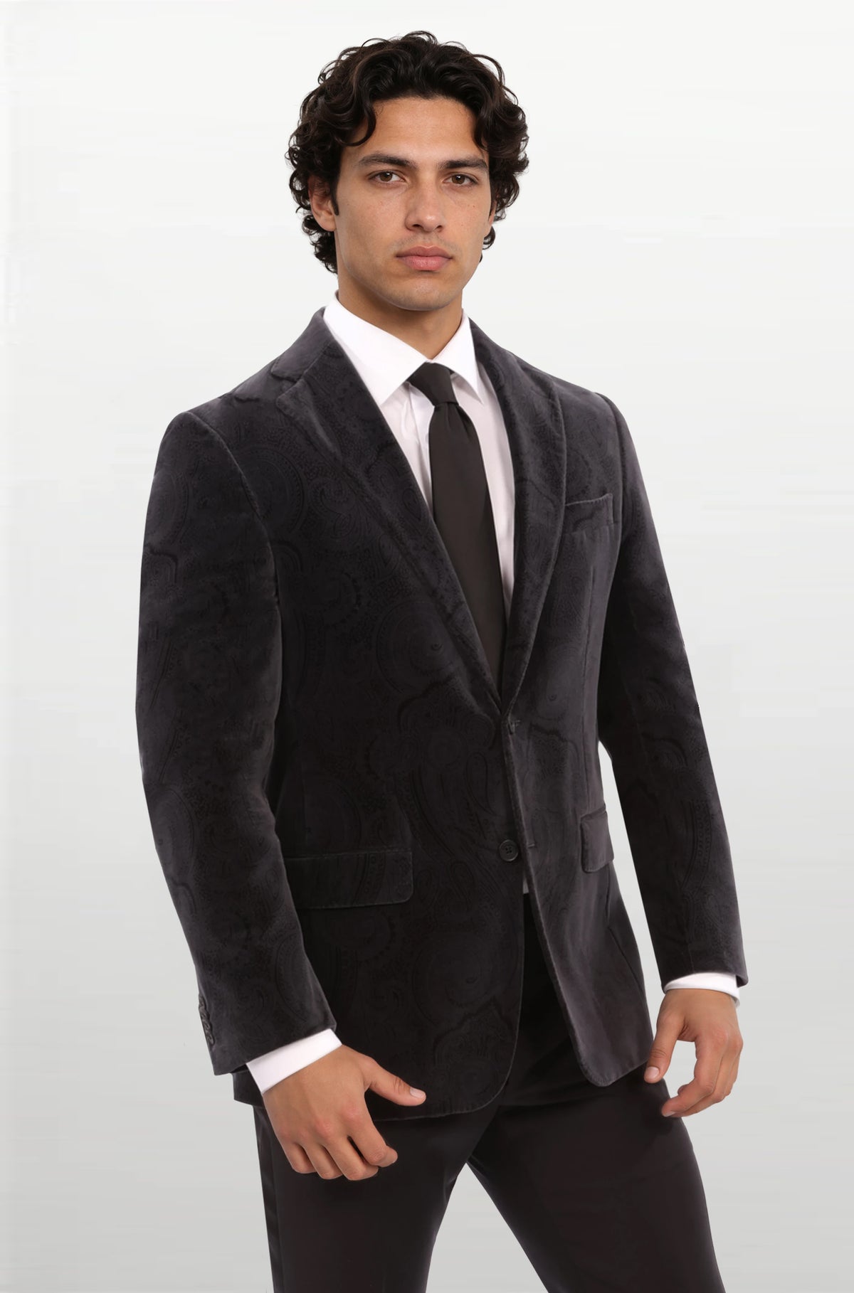 Black Paisley Velvet Sport Coat