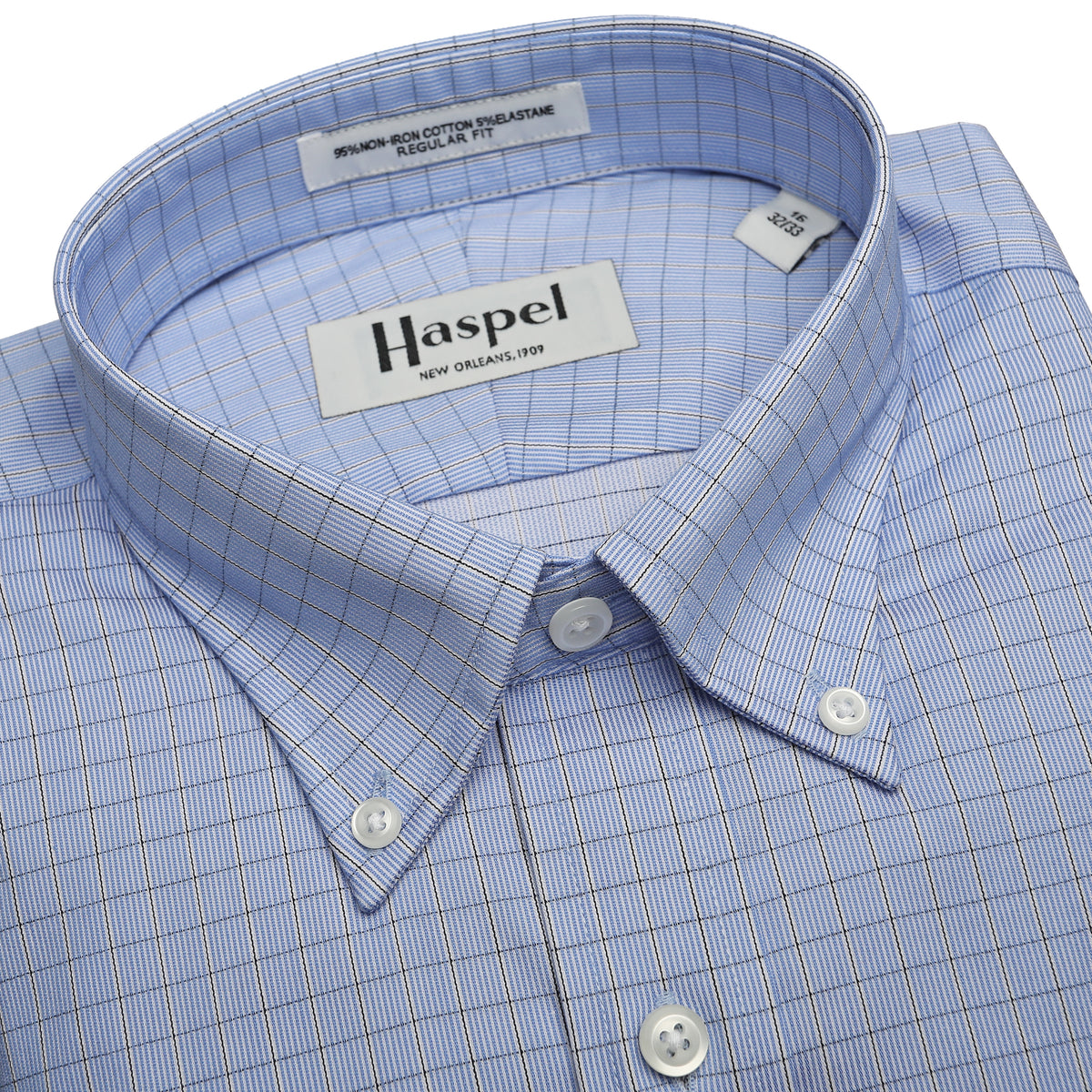 No hassle, only Haspel means no wasting time on multiple websites to complete your look. You can find all the classic men&#39;s dress shirts here that were carefully chosen to pair up with our unique, lightweight men&#39;s suits.  100% Imported Combed Cotton • 80&#39;s 2-Ply/Non-Iron Pinpoint Fabric • Button Down Collar • Long Sleeve, Button Cuff