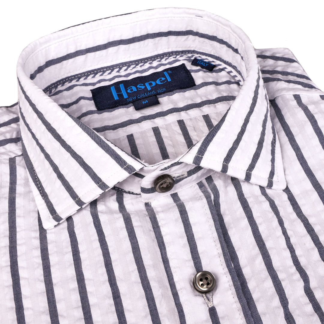 Chartres Grey Stripe Seersucker