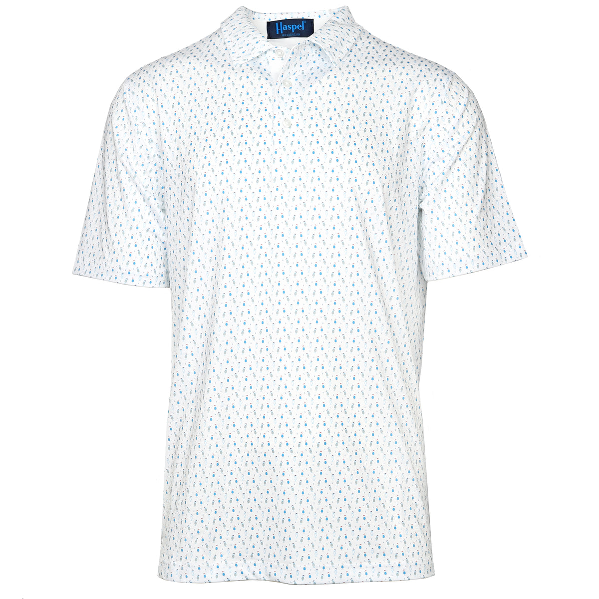 Elevate your golf game or casual game with our regal Clubhouse Hurricane Glass Performance Polo. The hurricane glass pattern offers a bit of fun and the flex of performance for a smooth and lightweight feel.