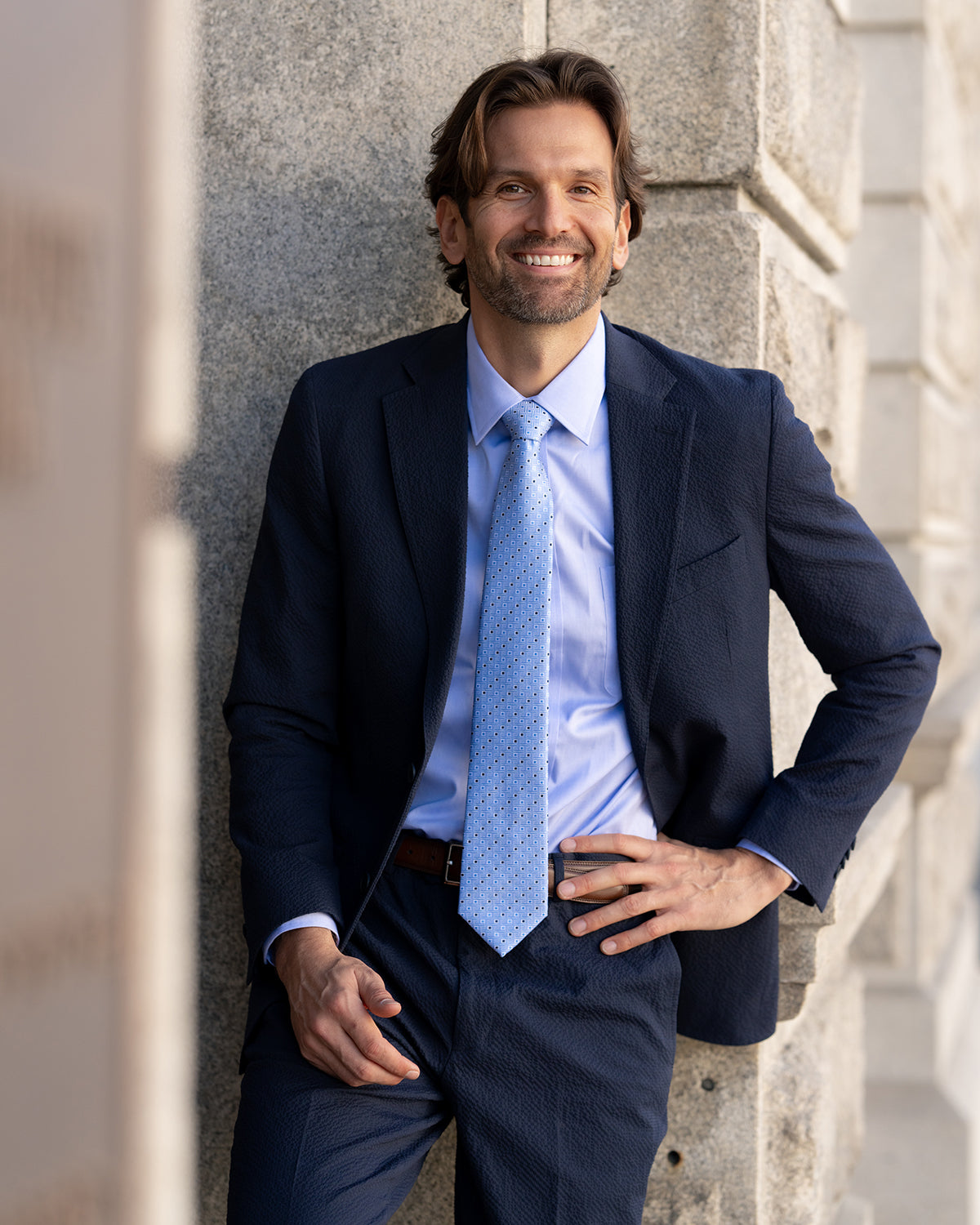 Commanders Navy Seersucker Stretch Pant