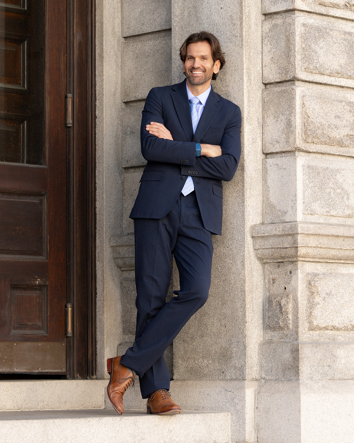 Commanders Navy Seersucker Stretch Pant