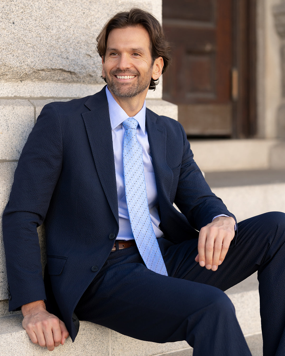 Commanders Navy Seersucker Stretch Pant