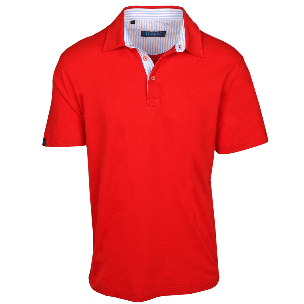 Experience the ultimate comfort and style with this incredibly soft pique polo. Enjoy the simple yet high-quality design of a true Haspel polo, complete with seersucker detailing.