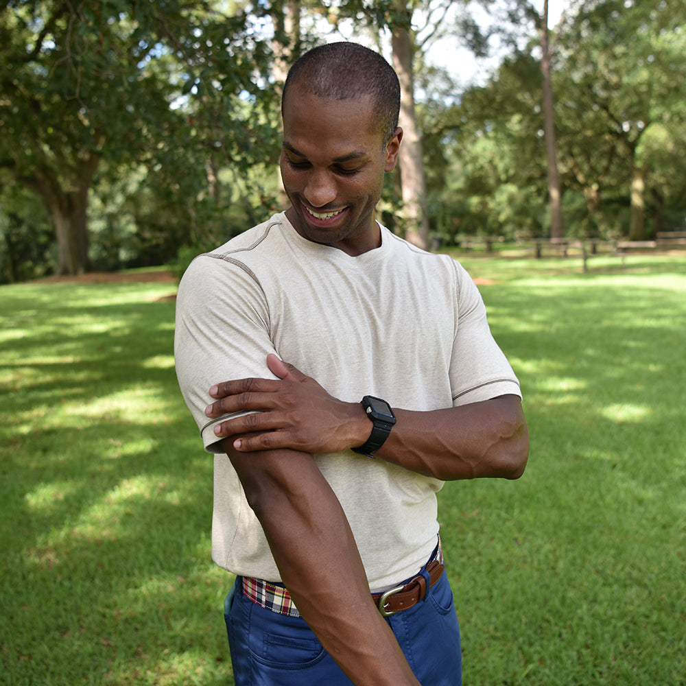 Lightweight luxe is the name of the game. Keep your cool in our relaxed casual tees. Ready to relax & ready for a good time.  100% Luxe Cotton • Tailored Fit • Contrast Stitching • Machine Washable • Imported