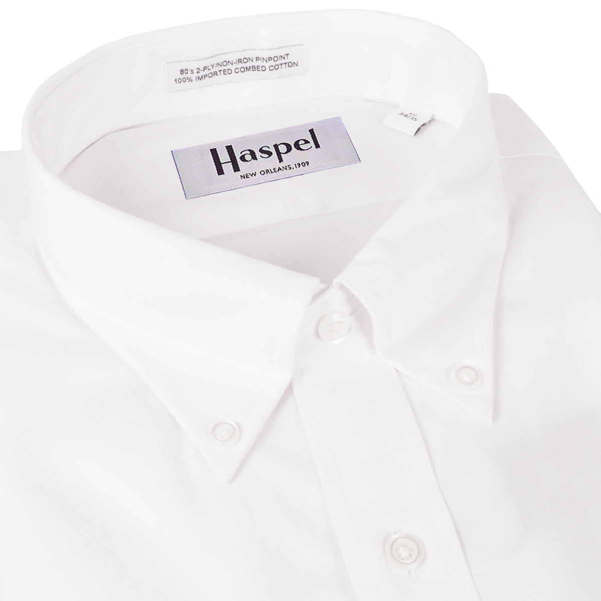 Decatur Solid White (Tailored Fit) Pinpoint Oxford Dress Shirt - Button Down