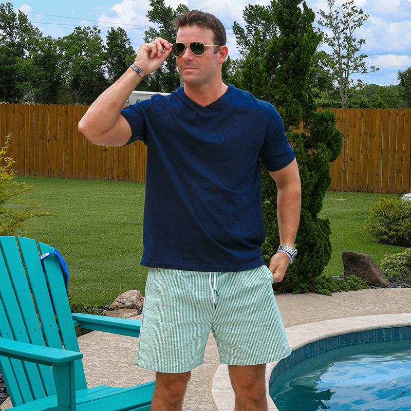 Luxe Navy V-Neck T-Shirt