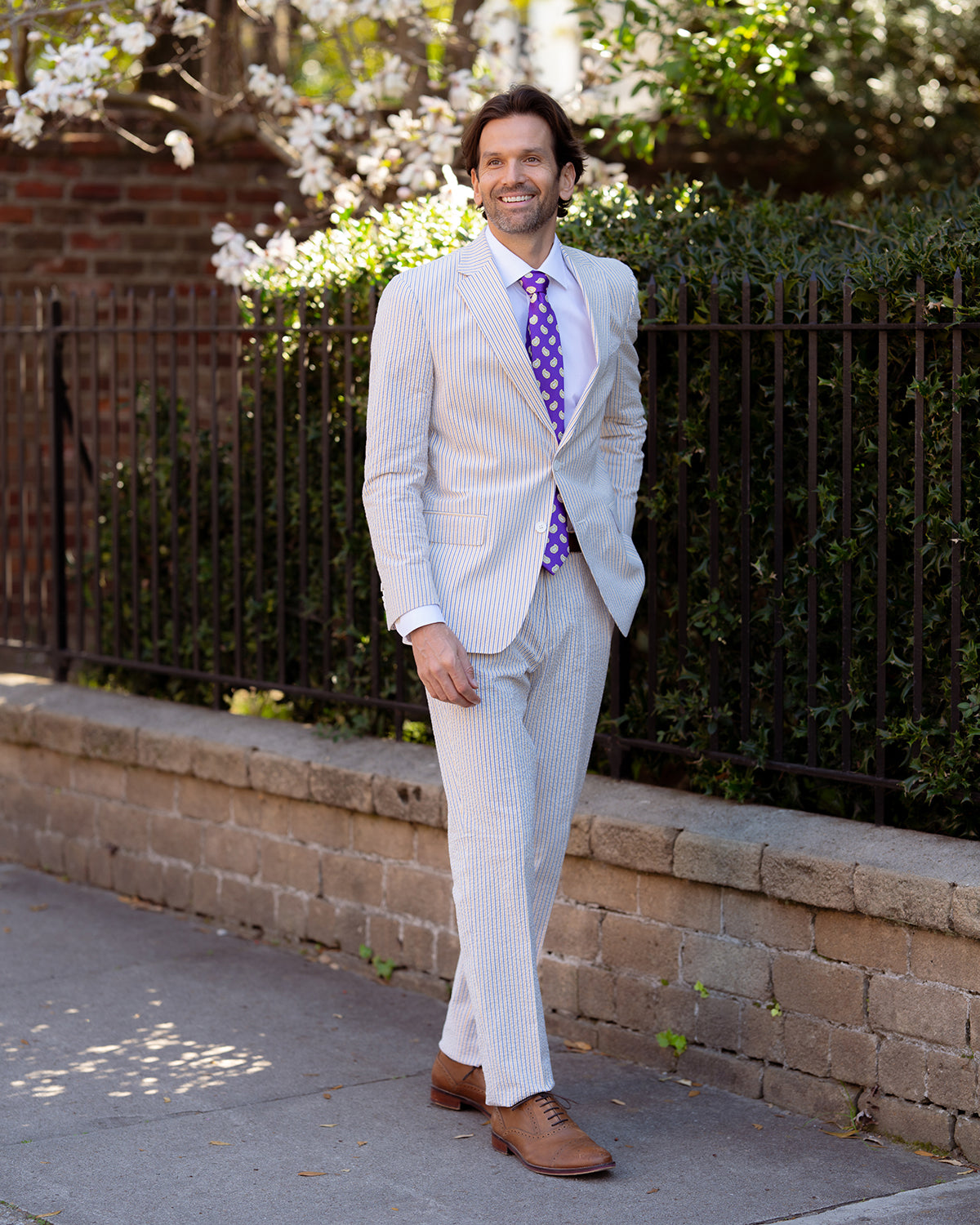 LIMITED EDITION Audubon Purple & Gold Seersucker Suit | Seersucker Suits