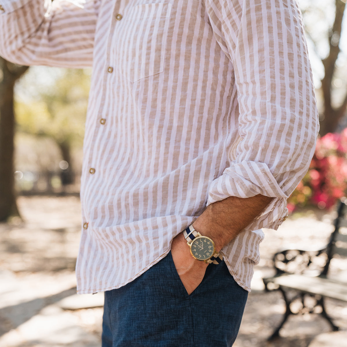 Kavanaugh Stone Washed Stripe Seersucker