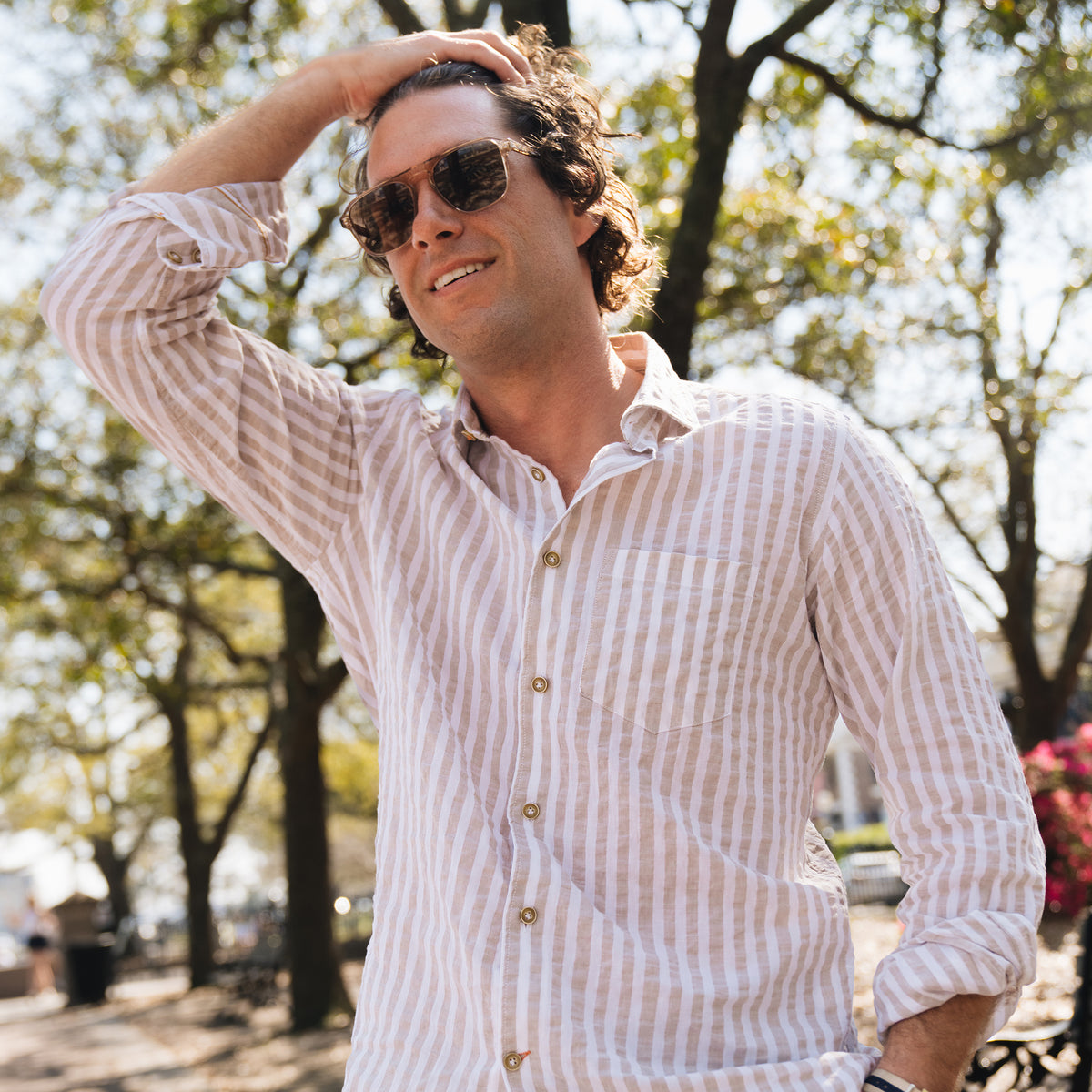 Kavanaugh Stone Washed Stripe Seersucker