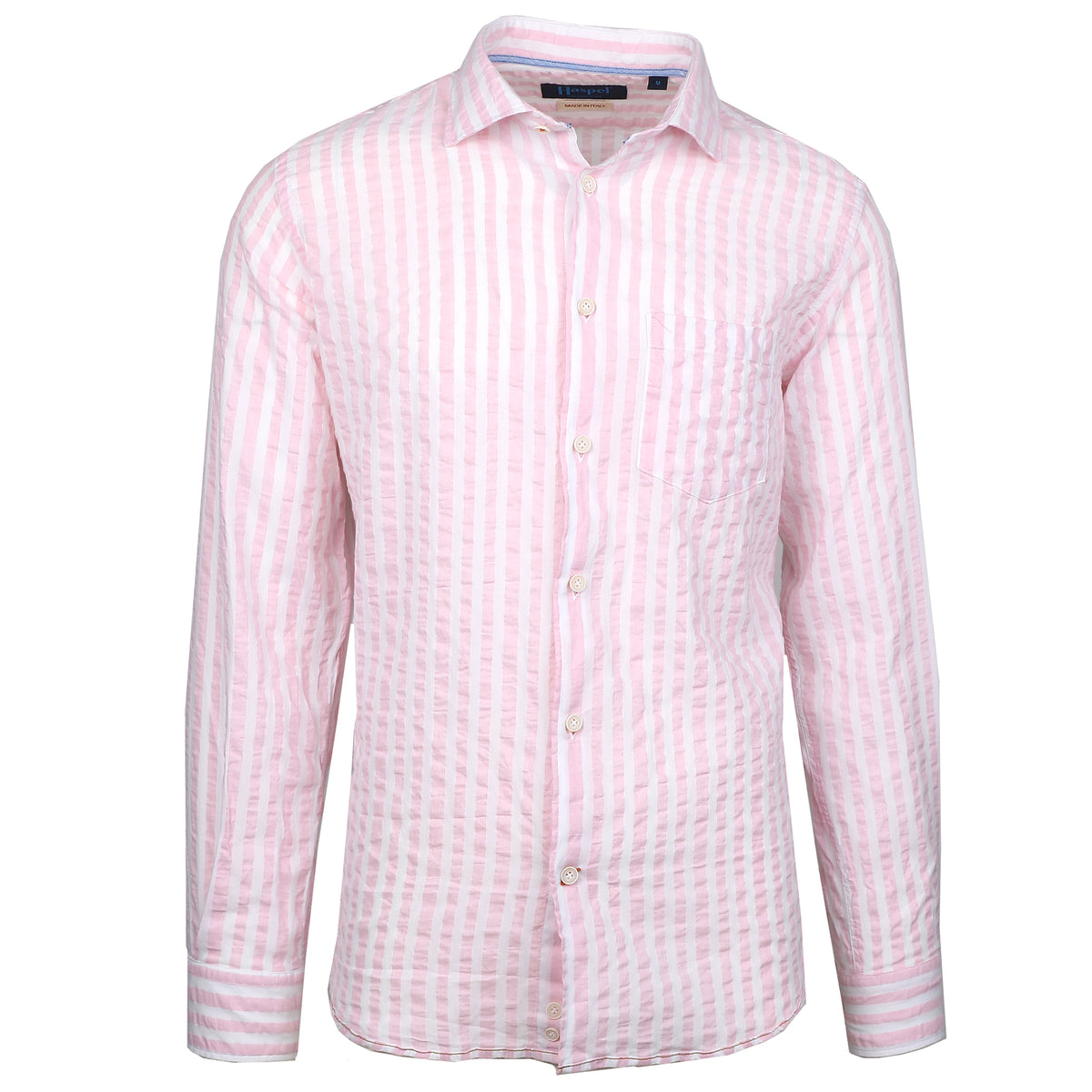 Kavanaugh Pink Umbrella Washed Stripe Seersucker