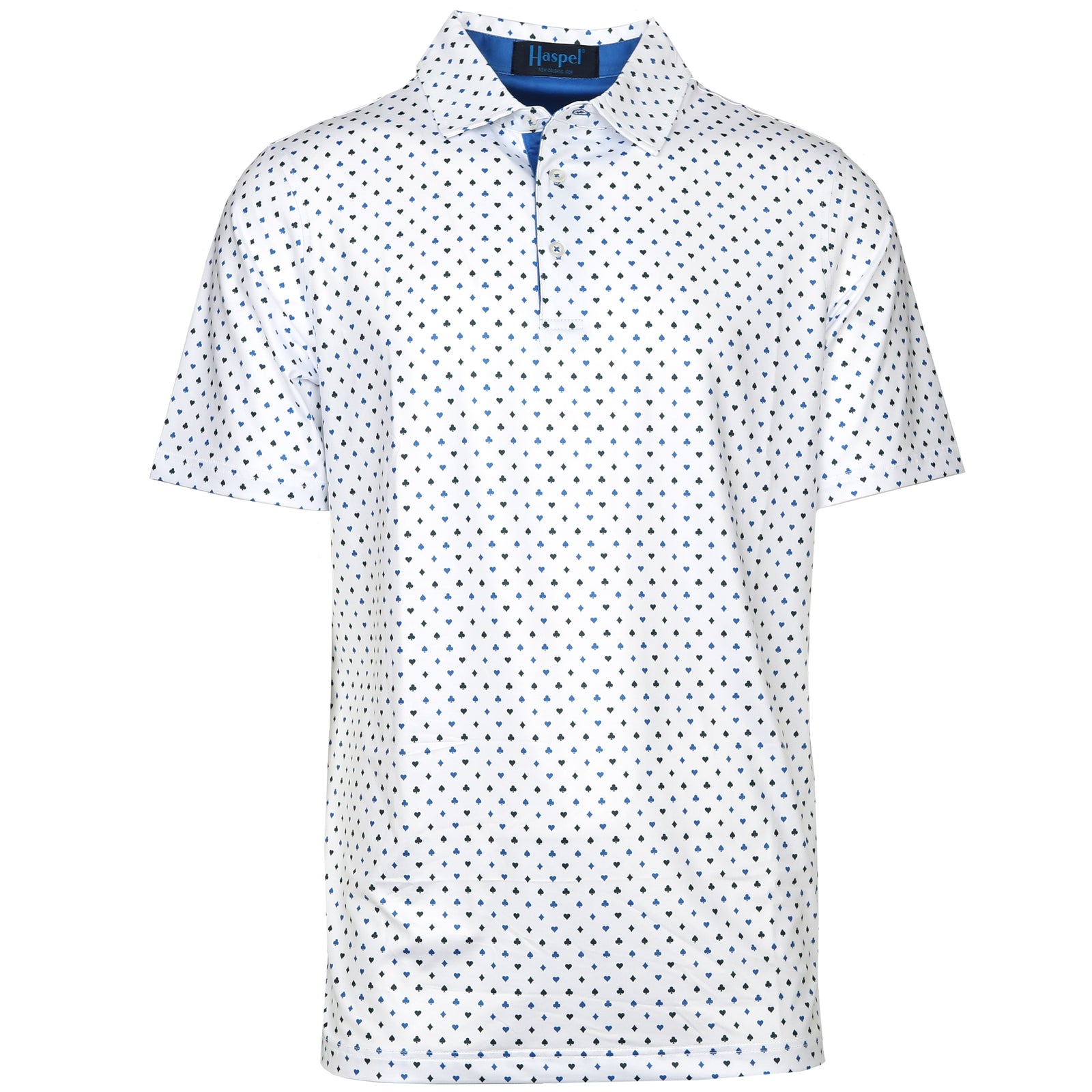 Elevate your golf game or casual game with our regal Clubhouse Club & Heart Performance Polo. The bold club & heart pattern offers both elegance and premium performance for an exclusive and sophisticated feel.