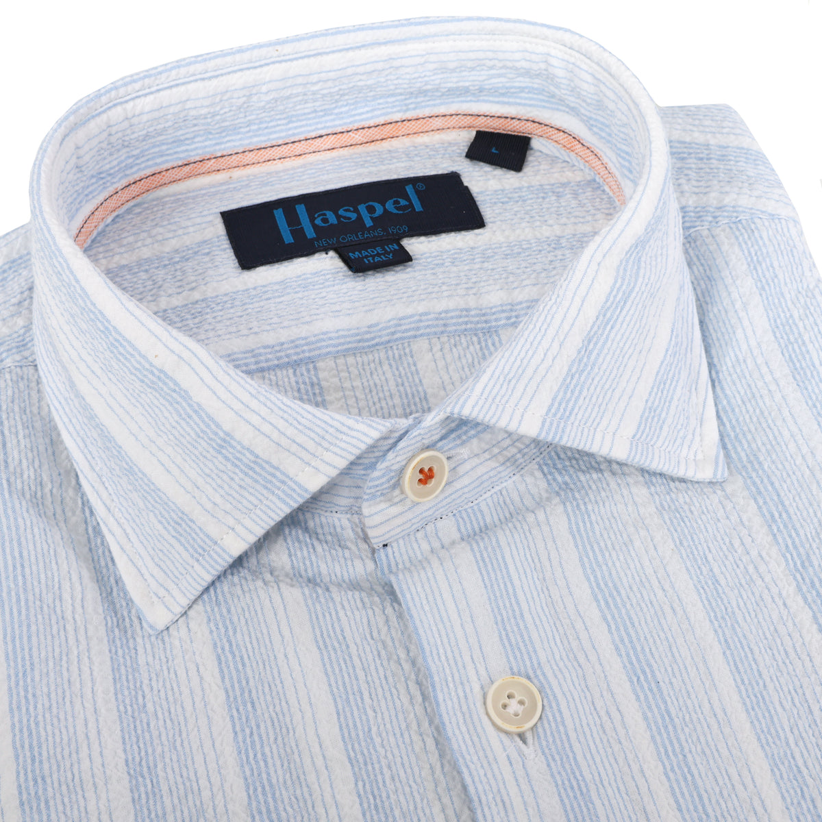 Kavanaugh Lt. Blue Stripe Seersucker Long Sleeve Shirt