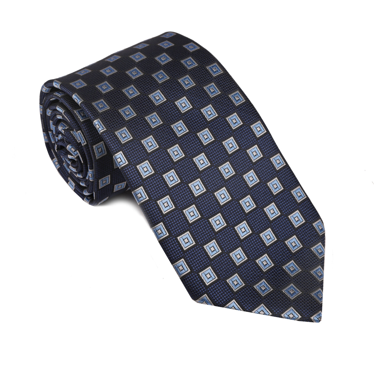 Navy with Lt. Blue Squares Tie