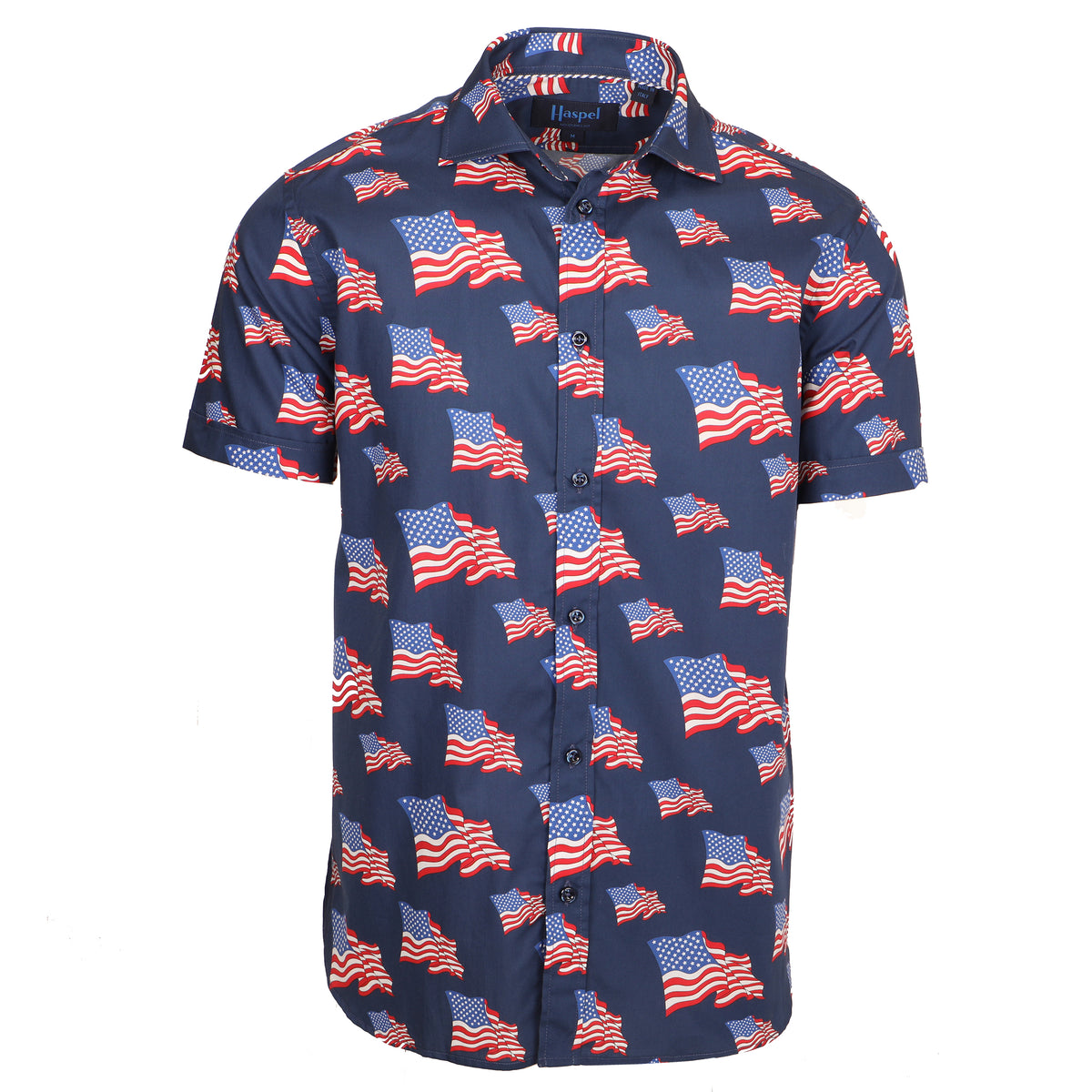 Donning our favorite stripes and stars, of course will have you July 4th ready in no time. Independence Day or any day. Classic all American style just for you.  100% Cotton • Spread Collar • Short Sleeve • No Chest Pocket • Machine Washable • Made in Italy