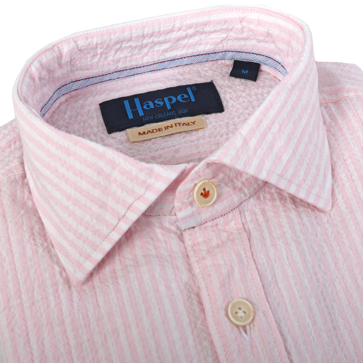 Riley Pink Stripe Seersucker Short Sleeve Shirt