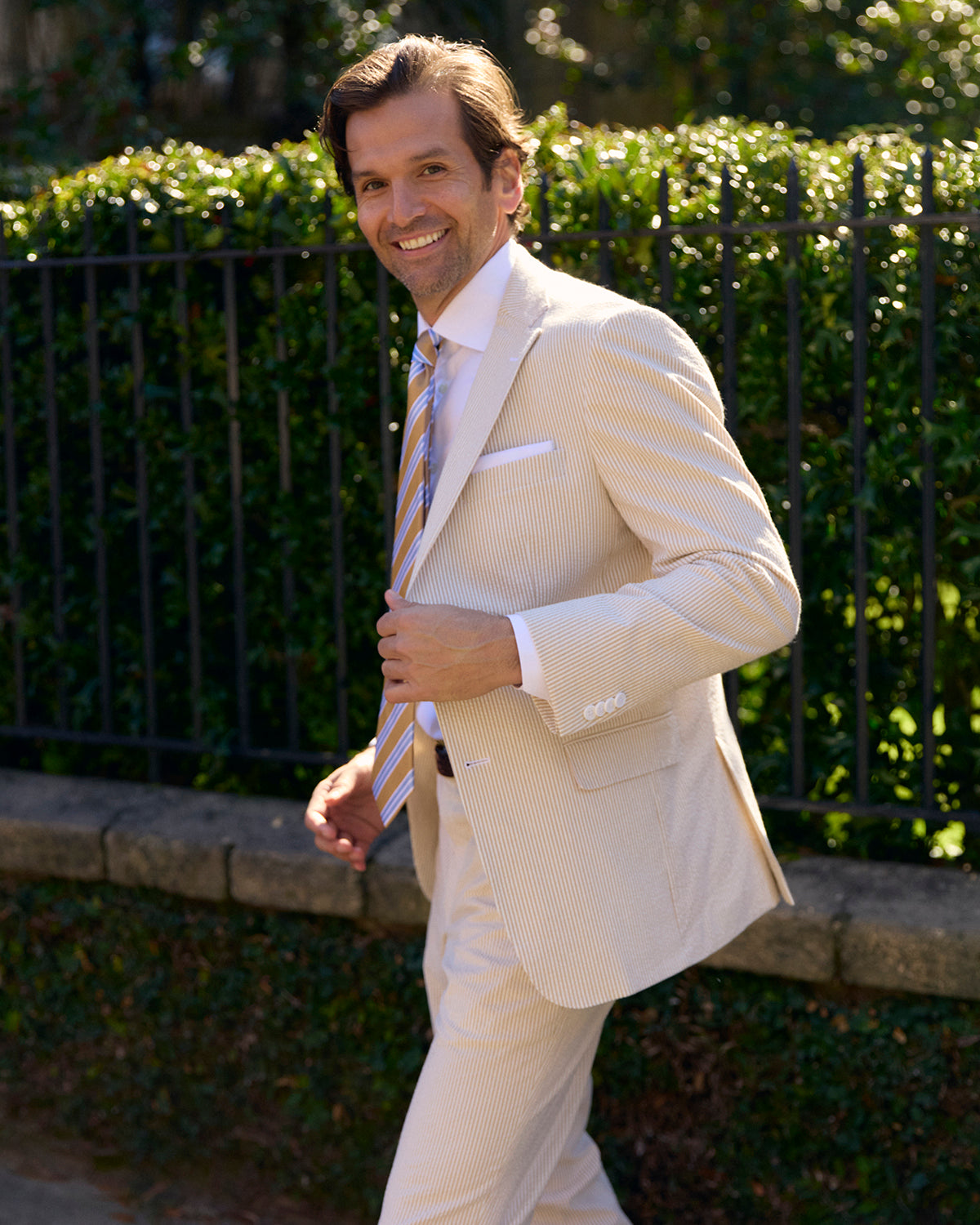 Tan Bisque Seersucker Stretch Sport Coat | Seersucker Suit Separates