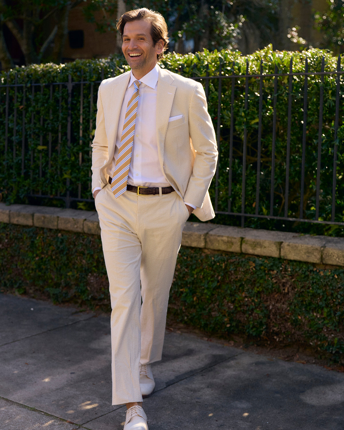Tan Bisque Seersucker Stretch Sport Coat | Seersucker Suit Separates