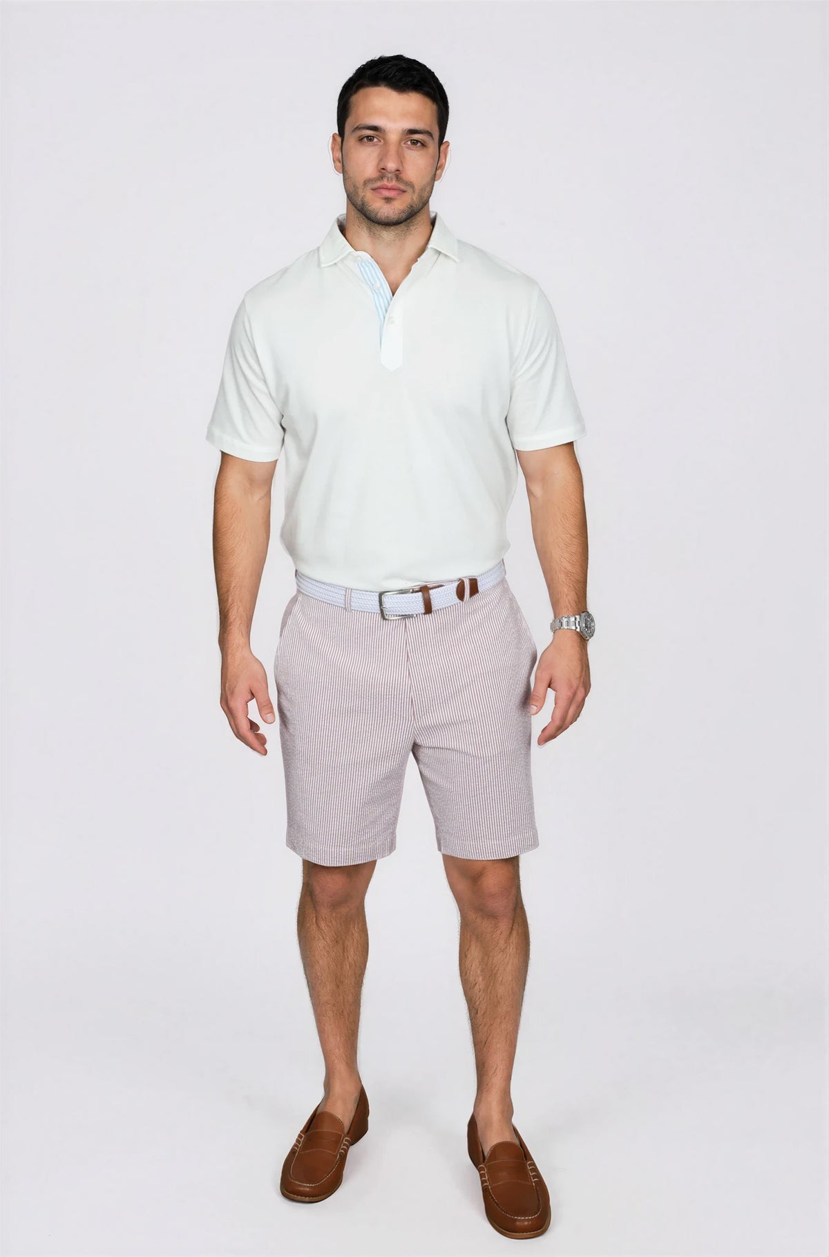 Ursuline Hurricane Red Seersucker Short