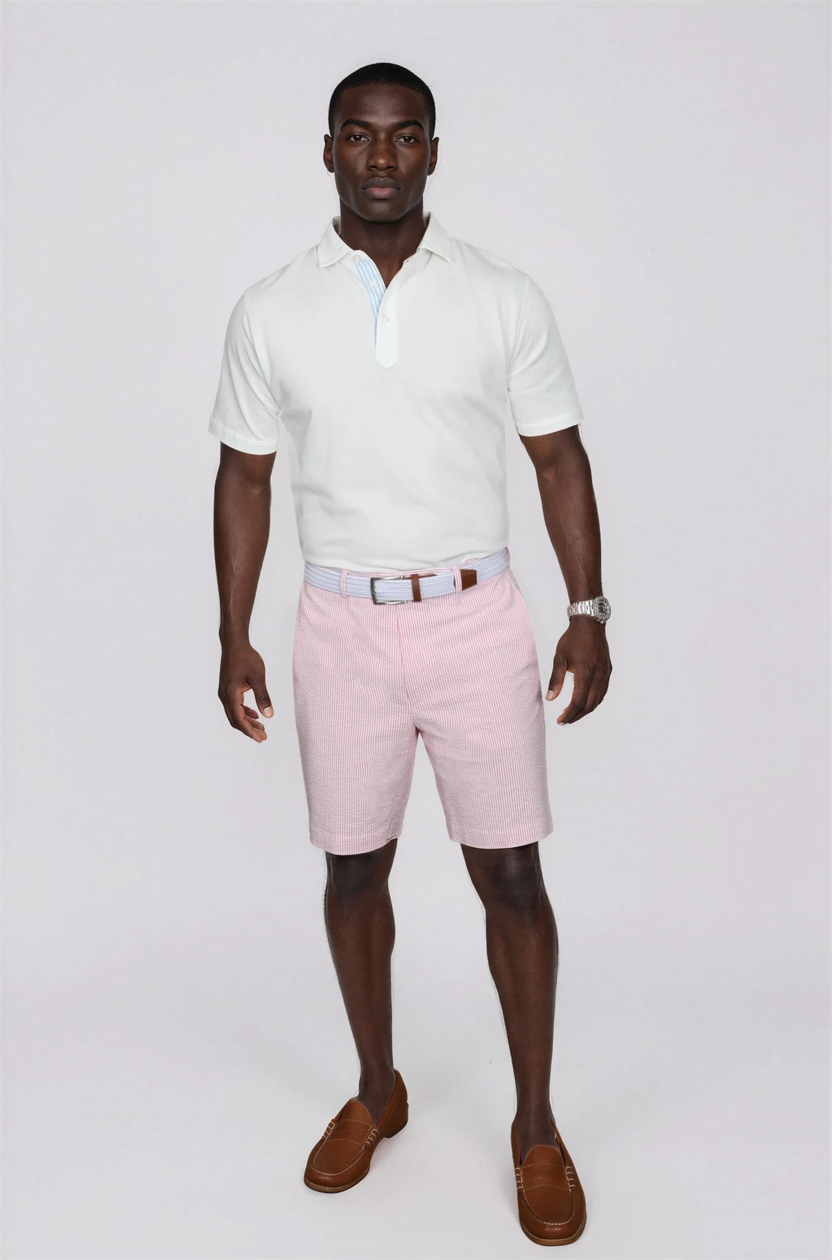 Ursuline Pink Lemonade Seersucker Short