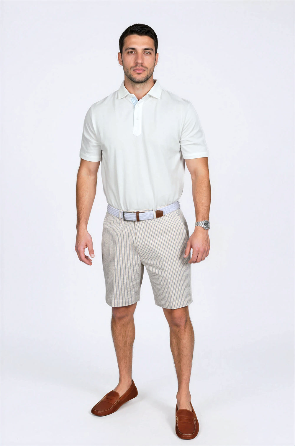 Ursuline Purple & Gold Seersucker Short