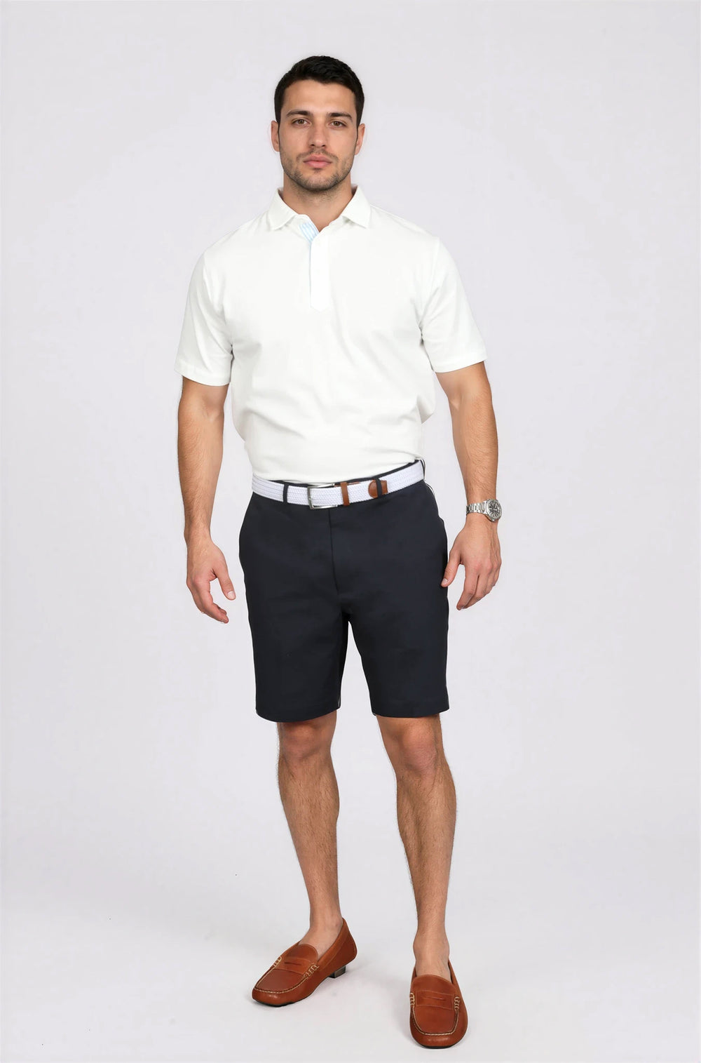 Ursuline Commander's Navy Solid Seersucker Short