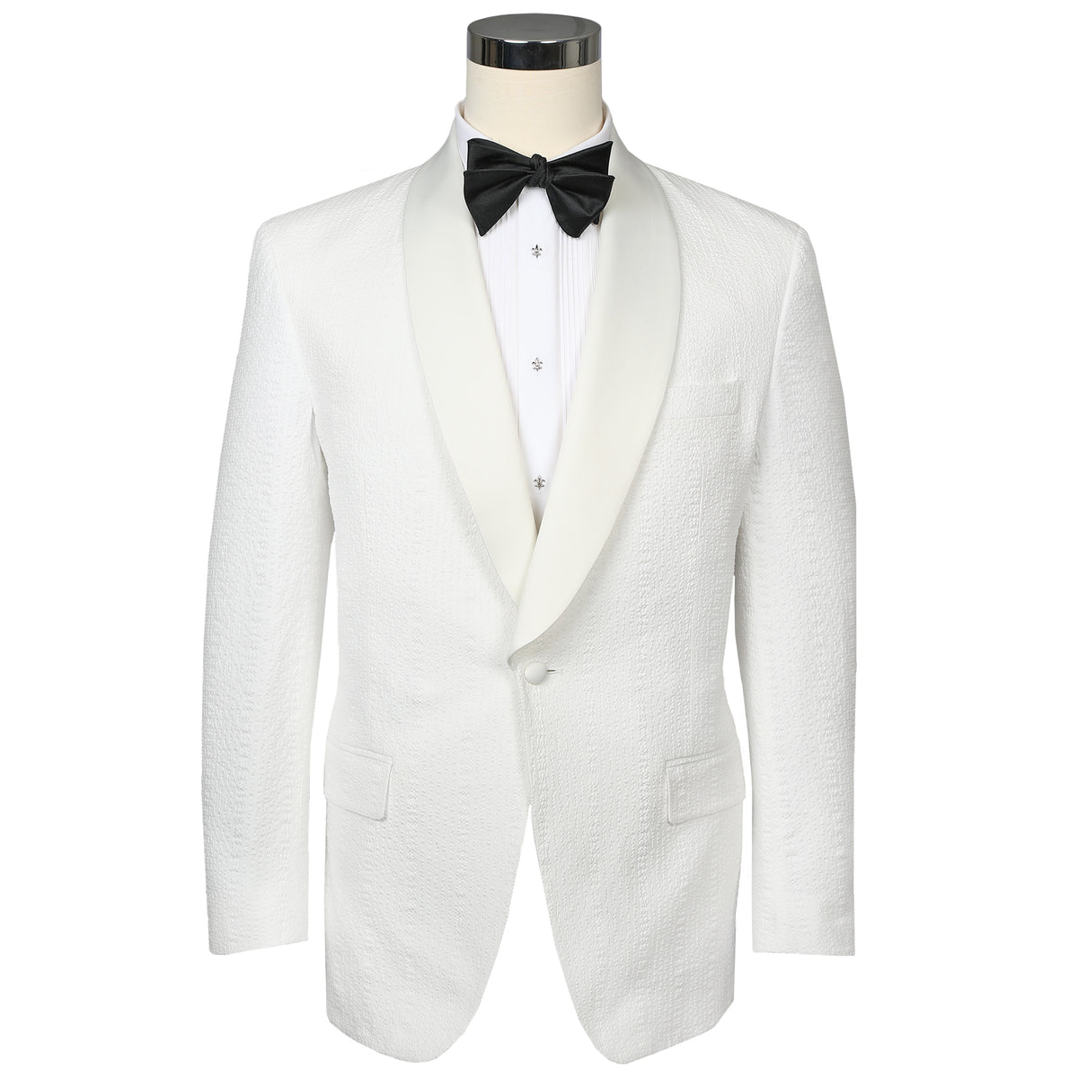Audubon White Seersucker Shawl Dinner Jacket