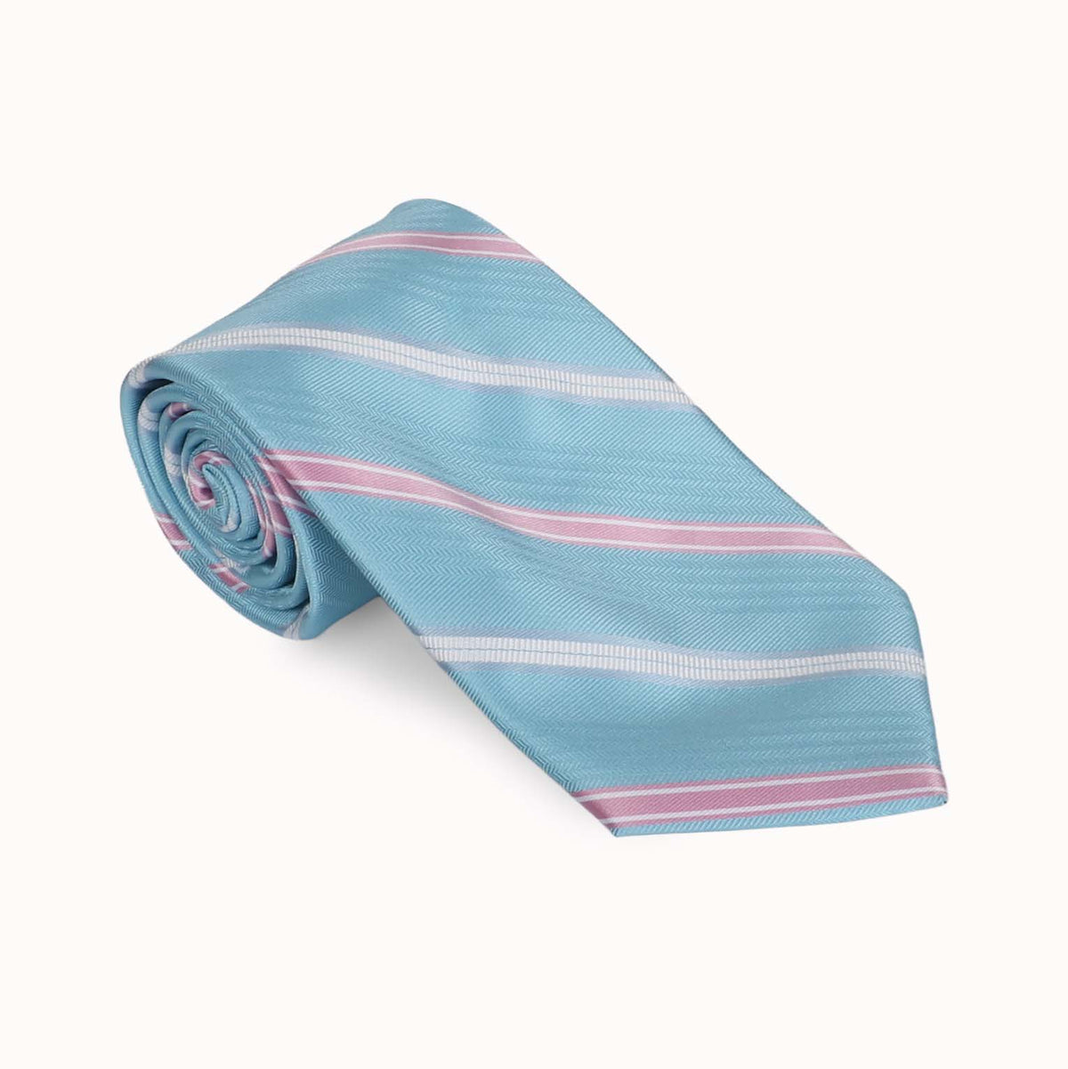Aqua with Pink & White Stripe