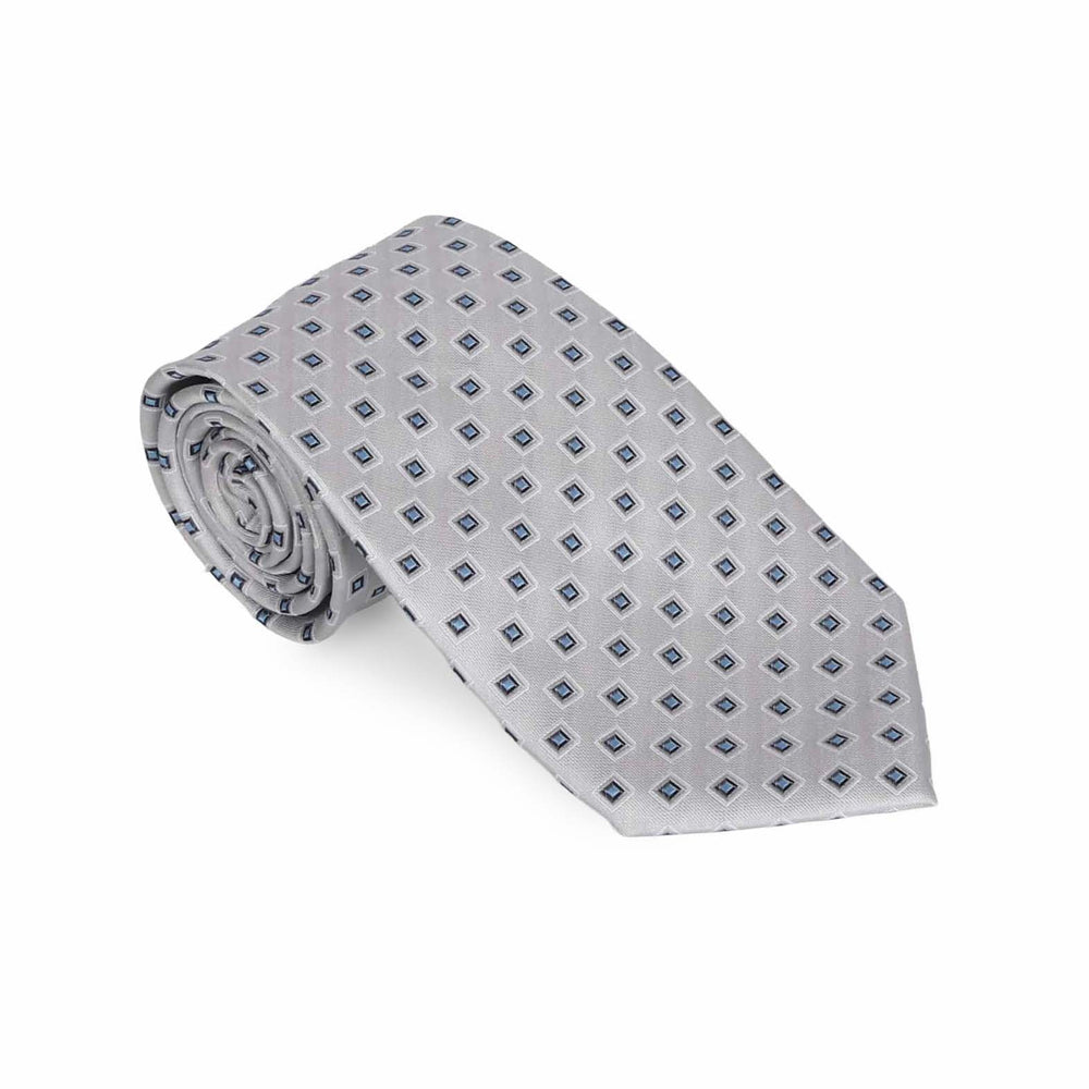 Grey Box Print Tie