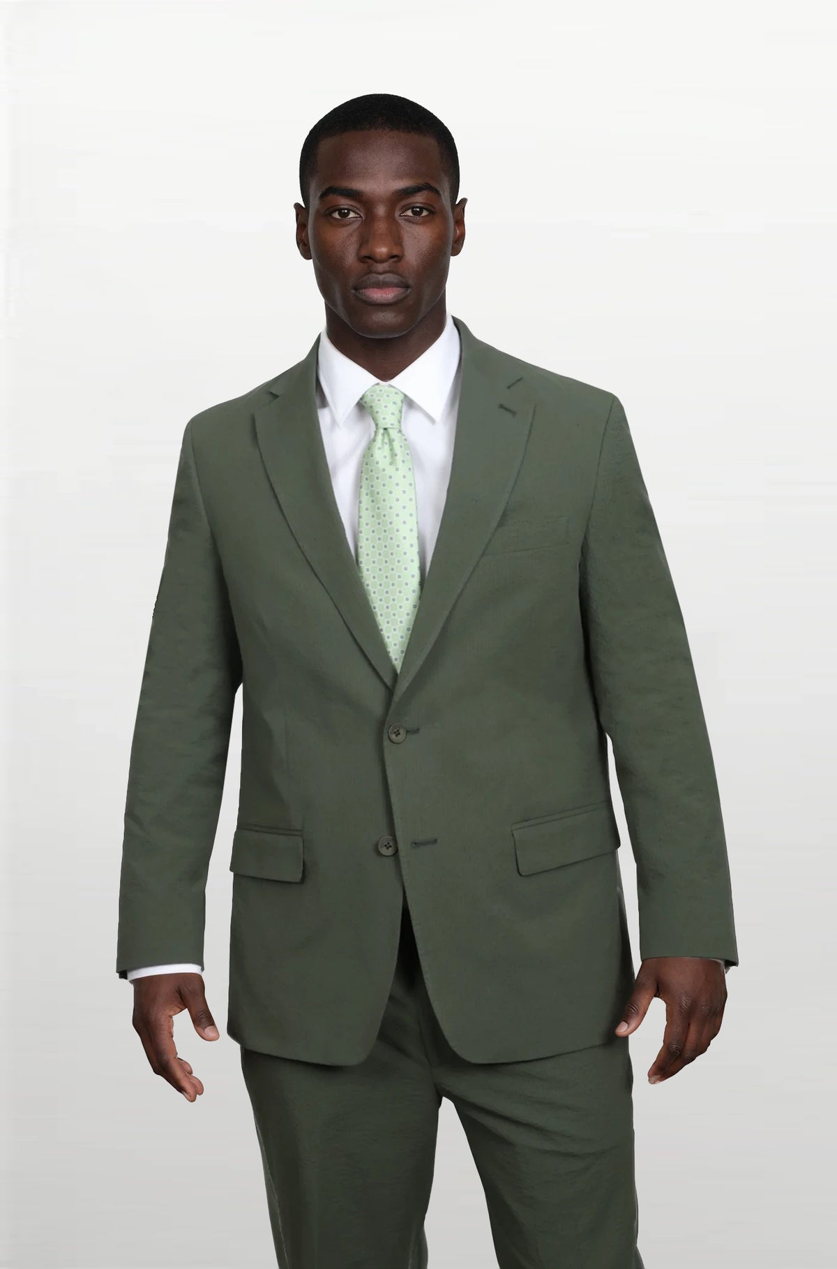 Martini Olive Green Seersucker Stretch Sport Coat | Seersucker Suit Separates