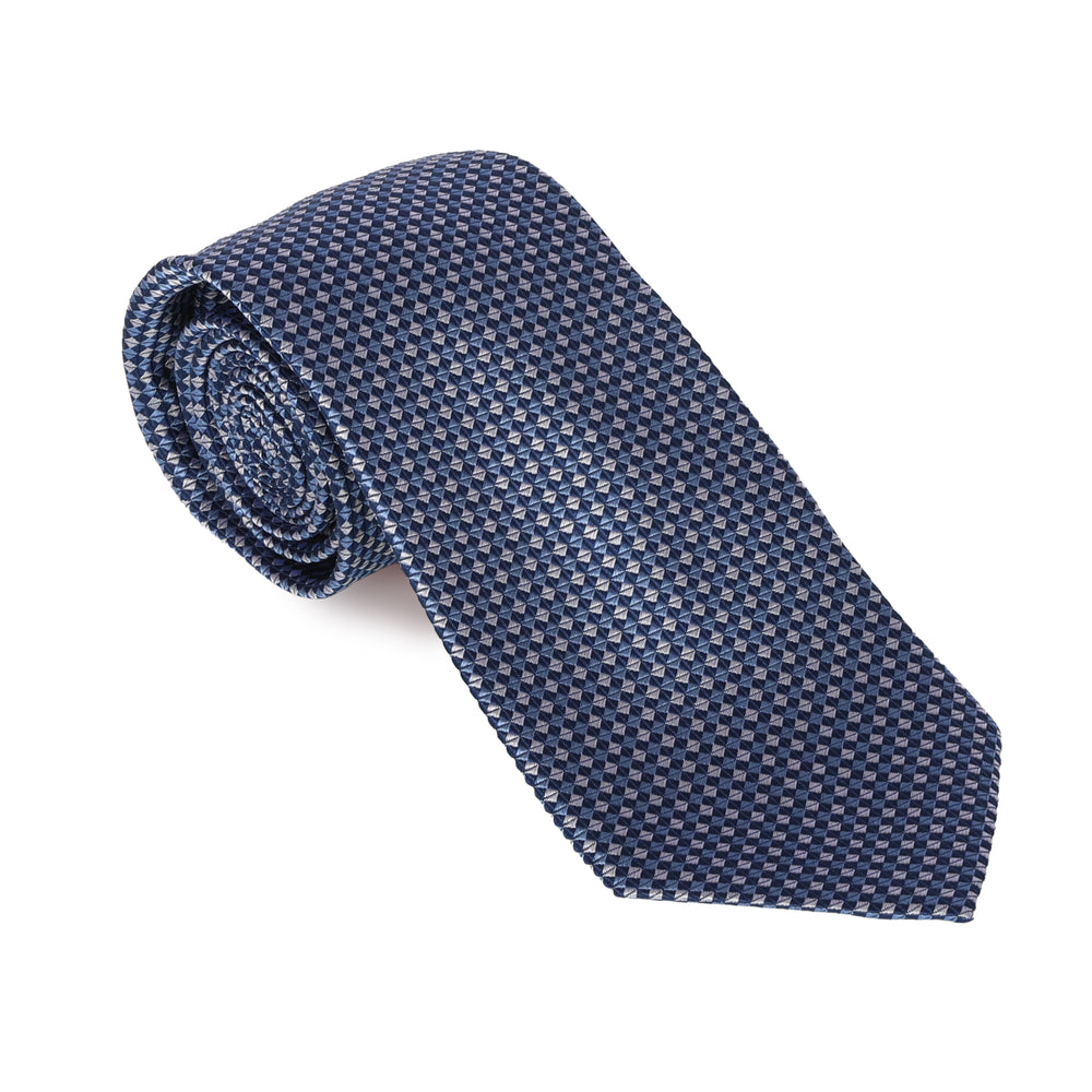 Navy & Lt. Blue Diamond Silk Tie