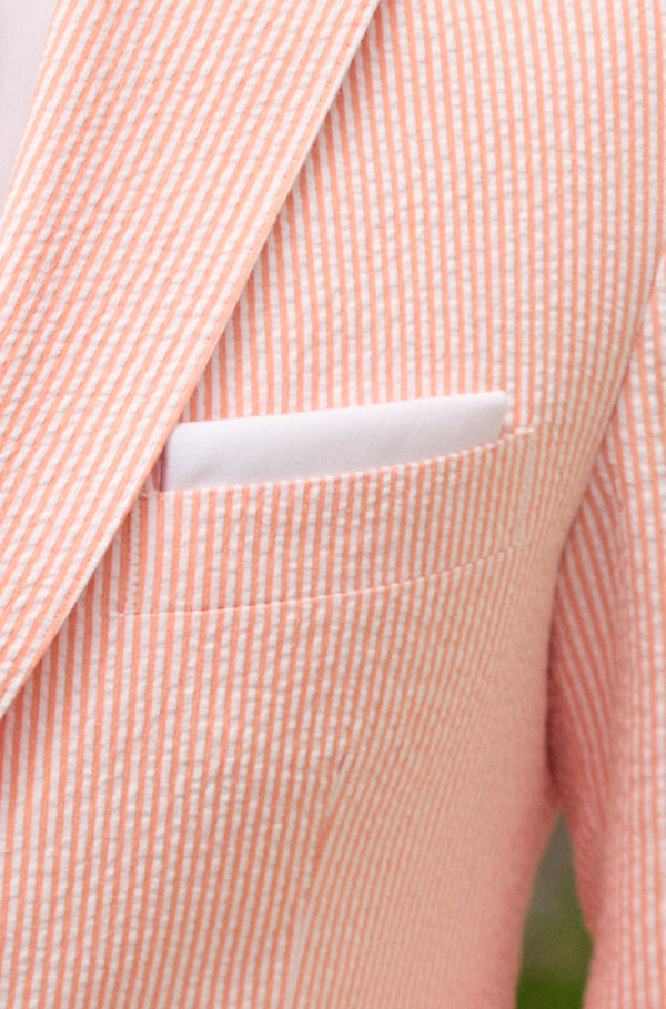 Men's Sport Coats | Satsuma Orange Seersucker Sport Coat