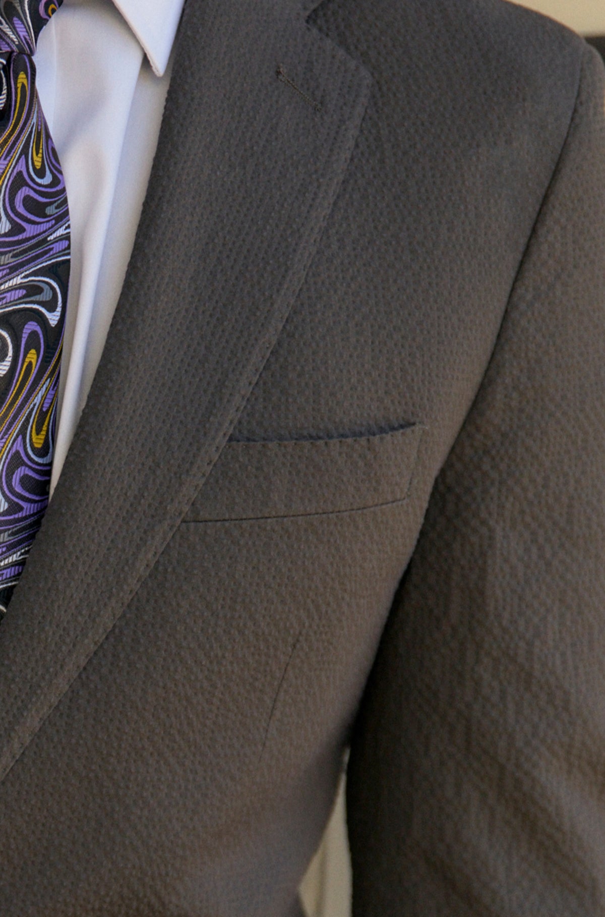 Voodoo Gray Seersucker Stretch Sport Coat