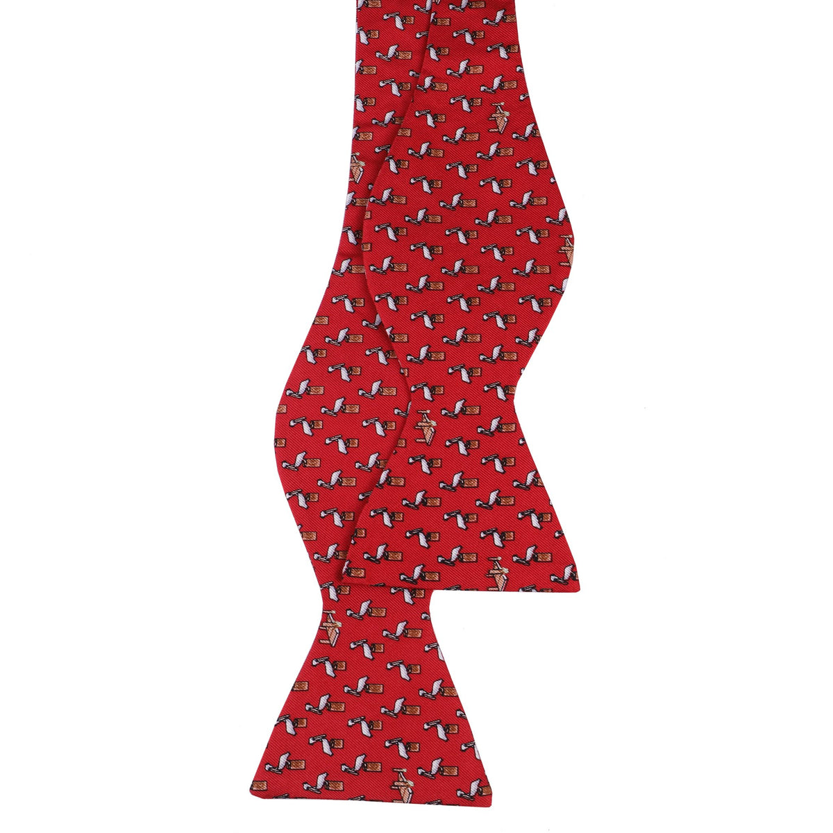 Limited Edition NOLA Couture X Haspel Red Pelican Print Bowtie - O/S