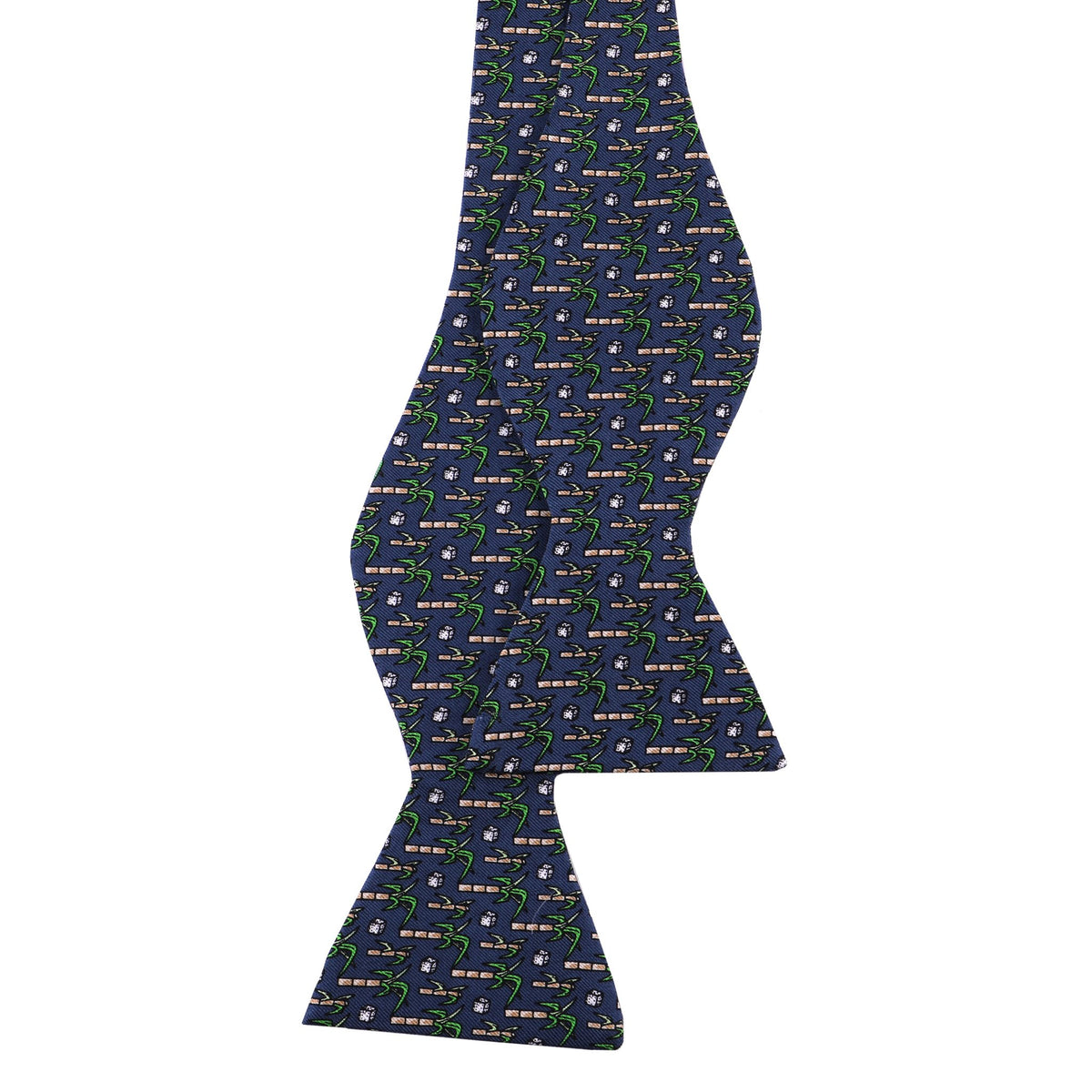 Limited Edition NOLA Couture X Haspel Navy Sugarcane Print Bow Tie - O/S