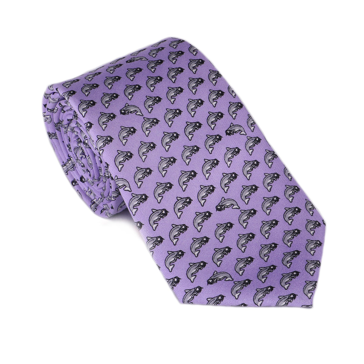 Limited Edition NOLA Couture X Haspel Lavender Catfish Print Tie - O/S