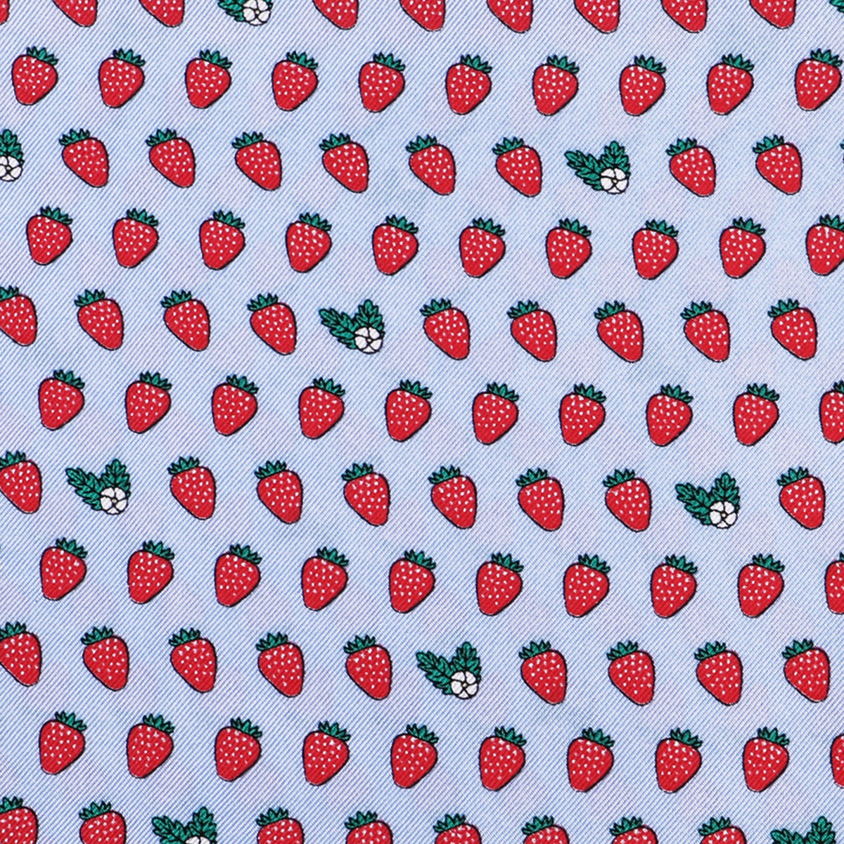 Limited Edition NOLA Couture X Haspel Lt. Blue Strawberry Print Pocket Square - O/S