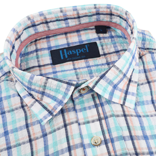 Men's Long Sleeve Shirts Naples Royal Blue & Teal Long Sleeve Check