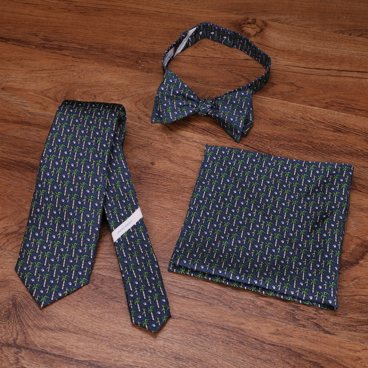 Limited Edition NOLA Couture X Haspel Navy Sugarcane Print Tie - O/S